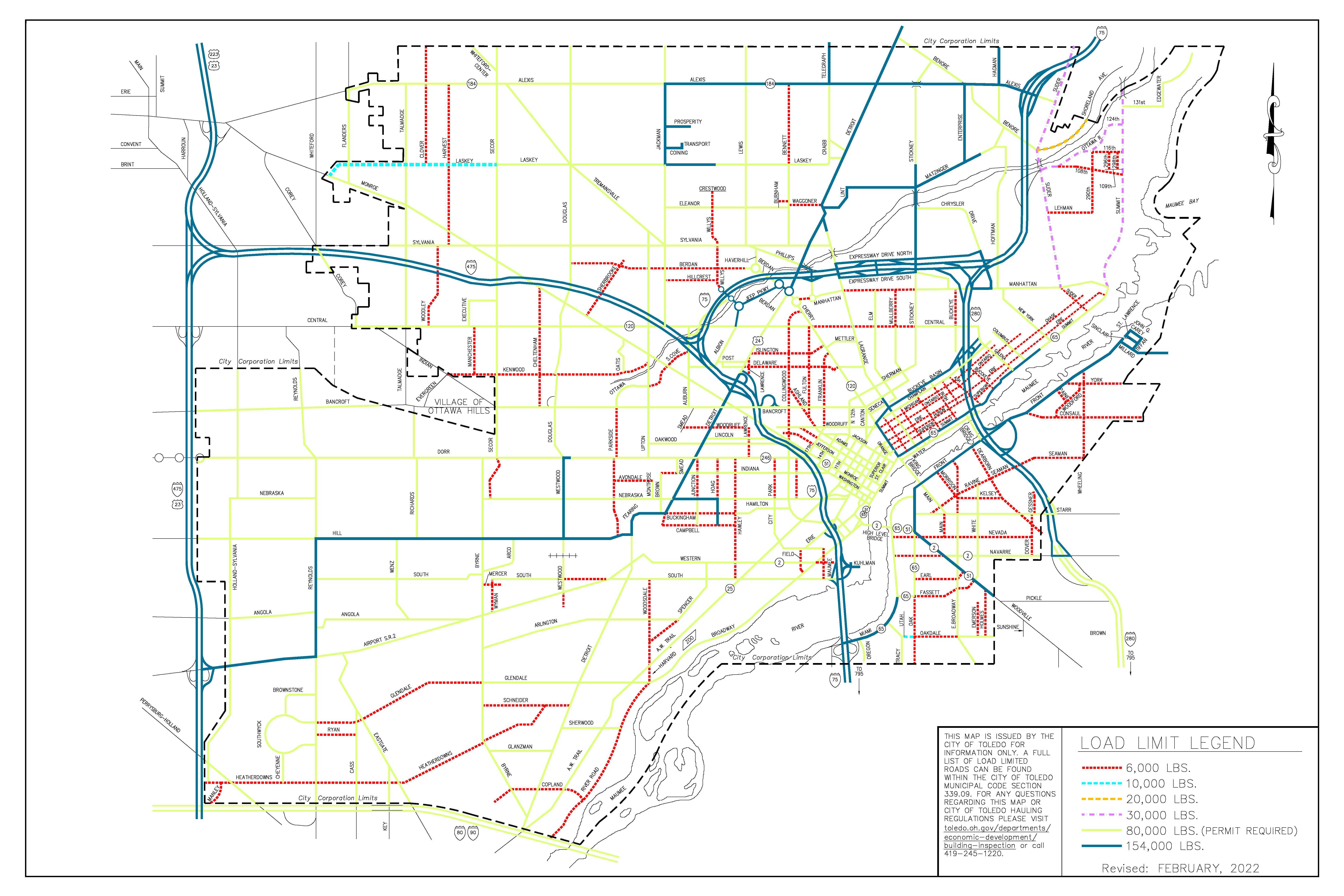 Load Limit Map Updated February 2022