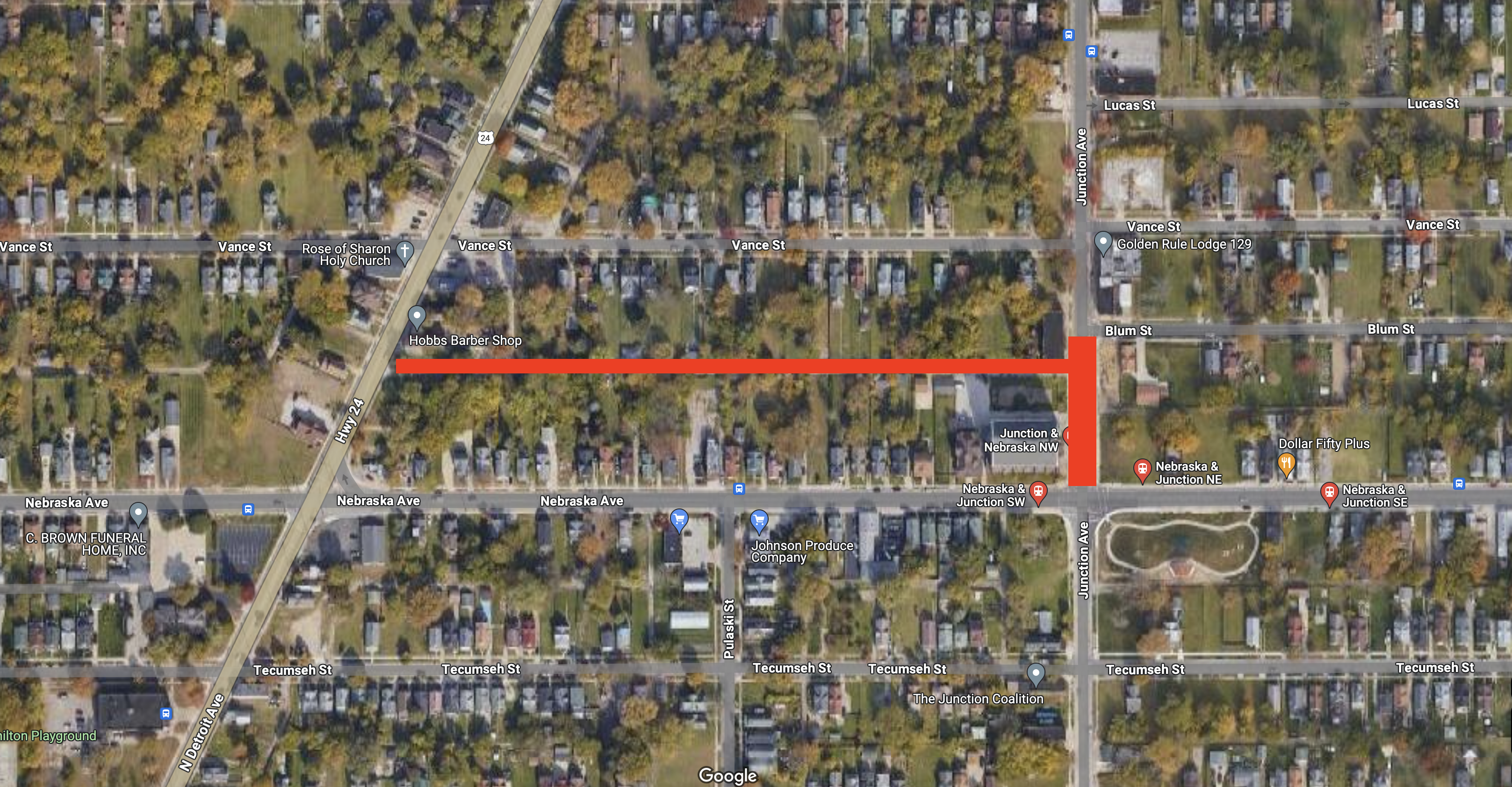 Junction Ave. Nebraska to Blum Road Closure Effective March 2, 2024
