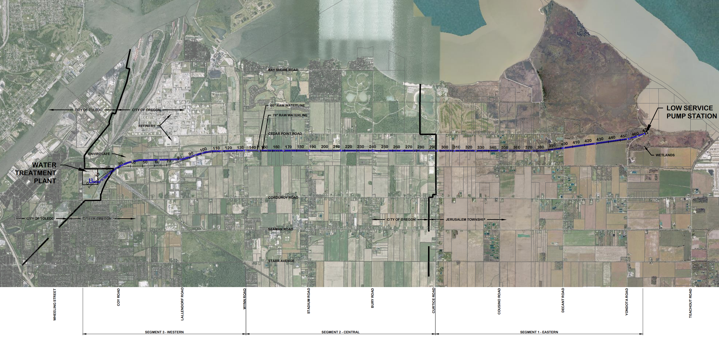Raw water main project area map
