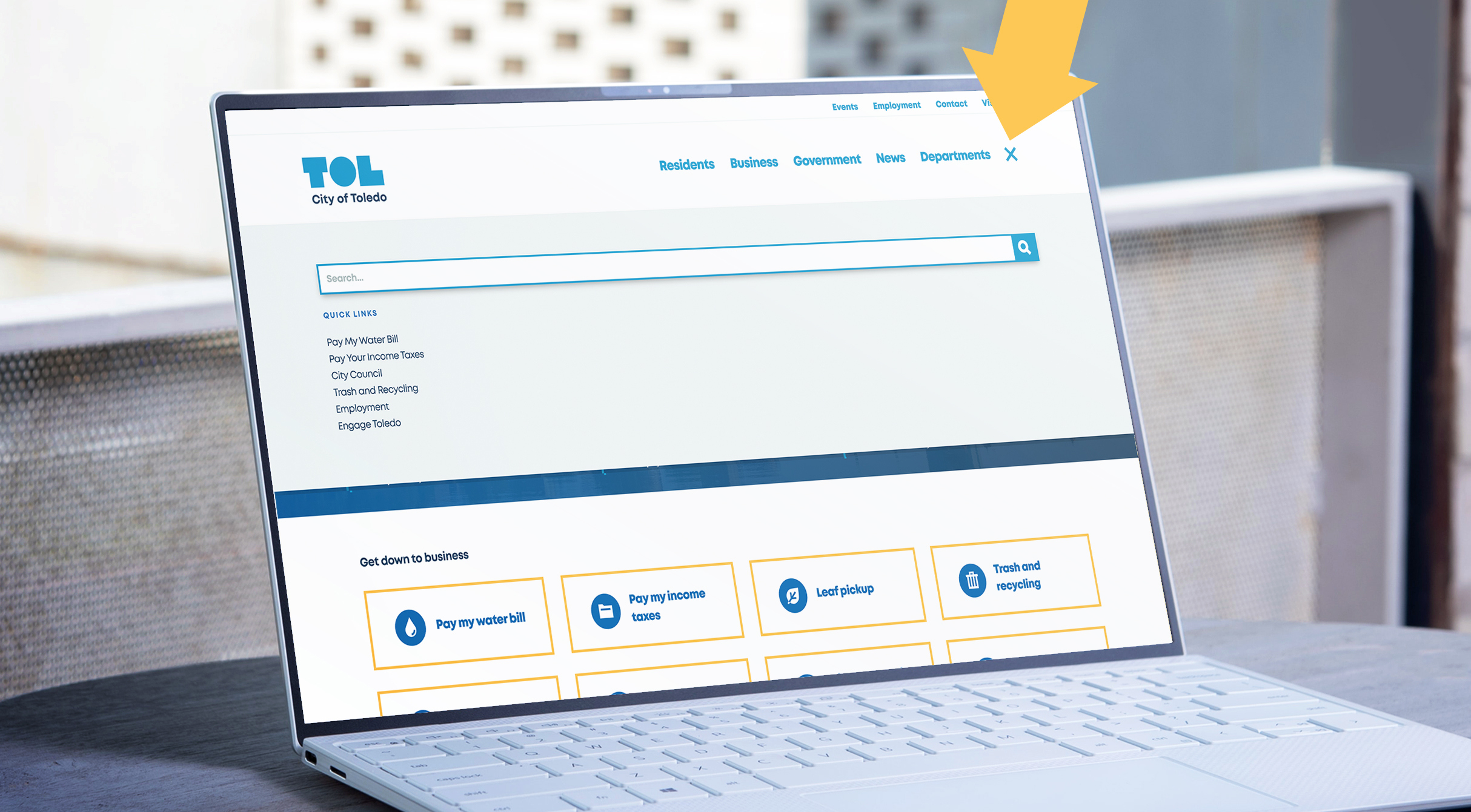 New Website Search Bar Screenshot