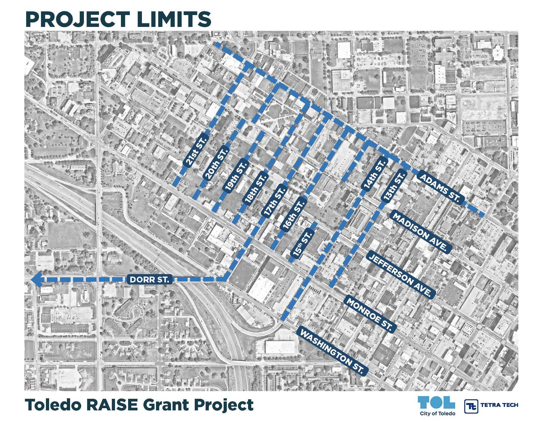 Dorr Street to Adams Street Project Limits